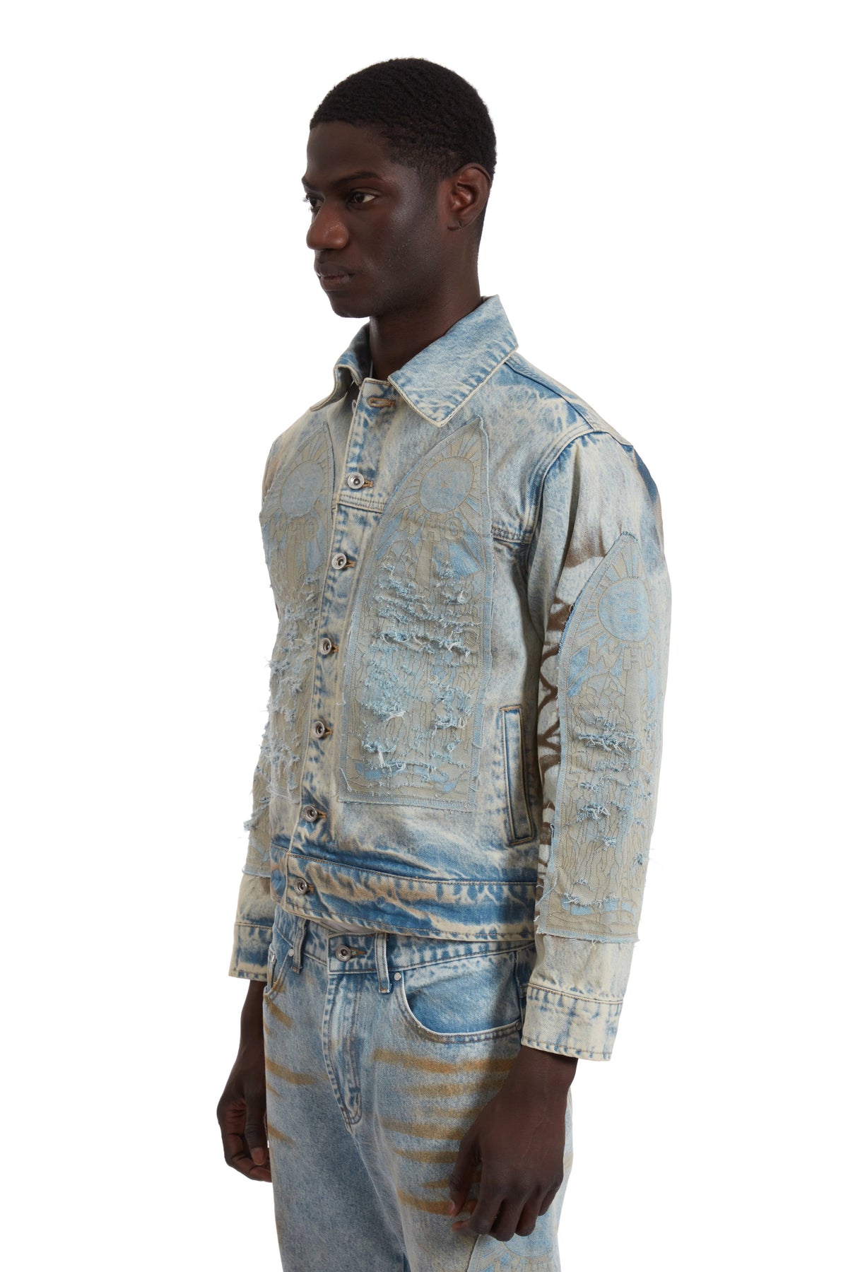 WHO DECIDES WAR MECHANIC SIGNATURE TRUCKER JACKET — vista 5