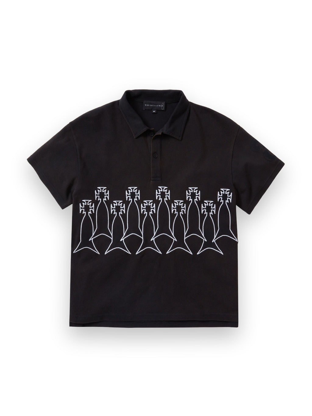 WHO DECIDES WAR CRUCIFORM POLO