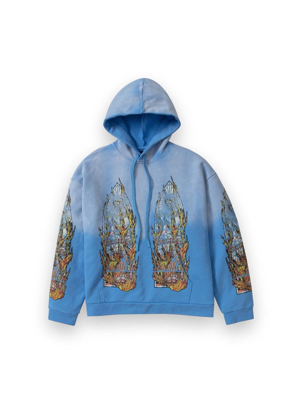 WHO DECIDES WAR FADED FLAME GLASS HOODED PULLOVER