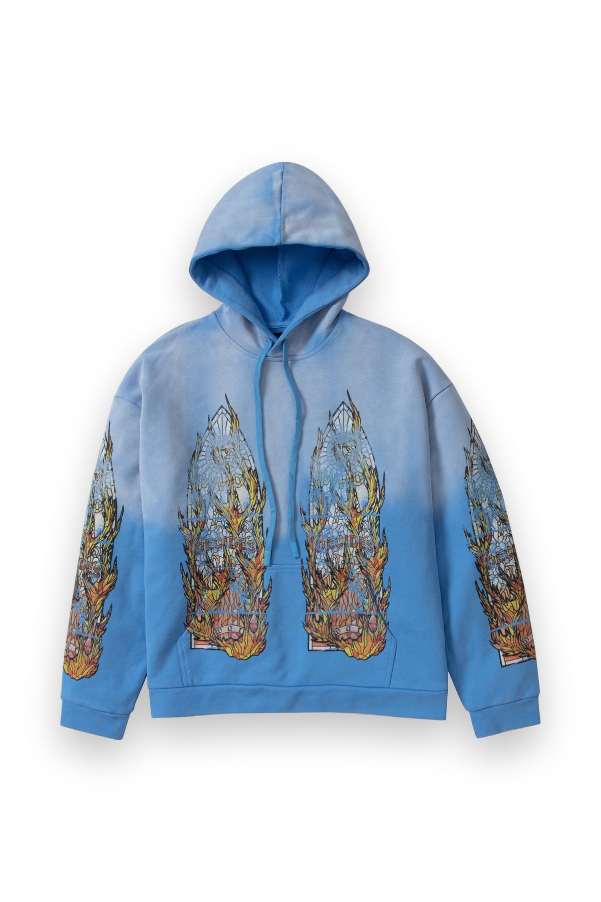WHO DECIDES WAR FADED FLAME GLASS HOODED PULLOVER