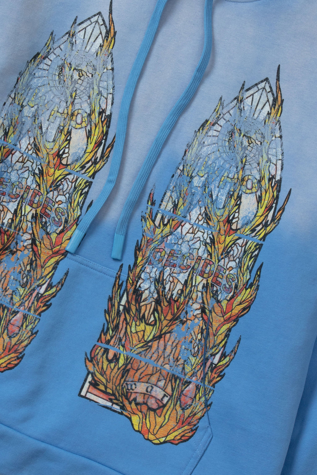WHO DECIDES WAR FADED FLAME GLASS HOODED PULLOVER — vista 2