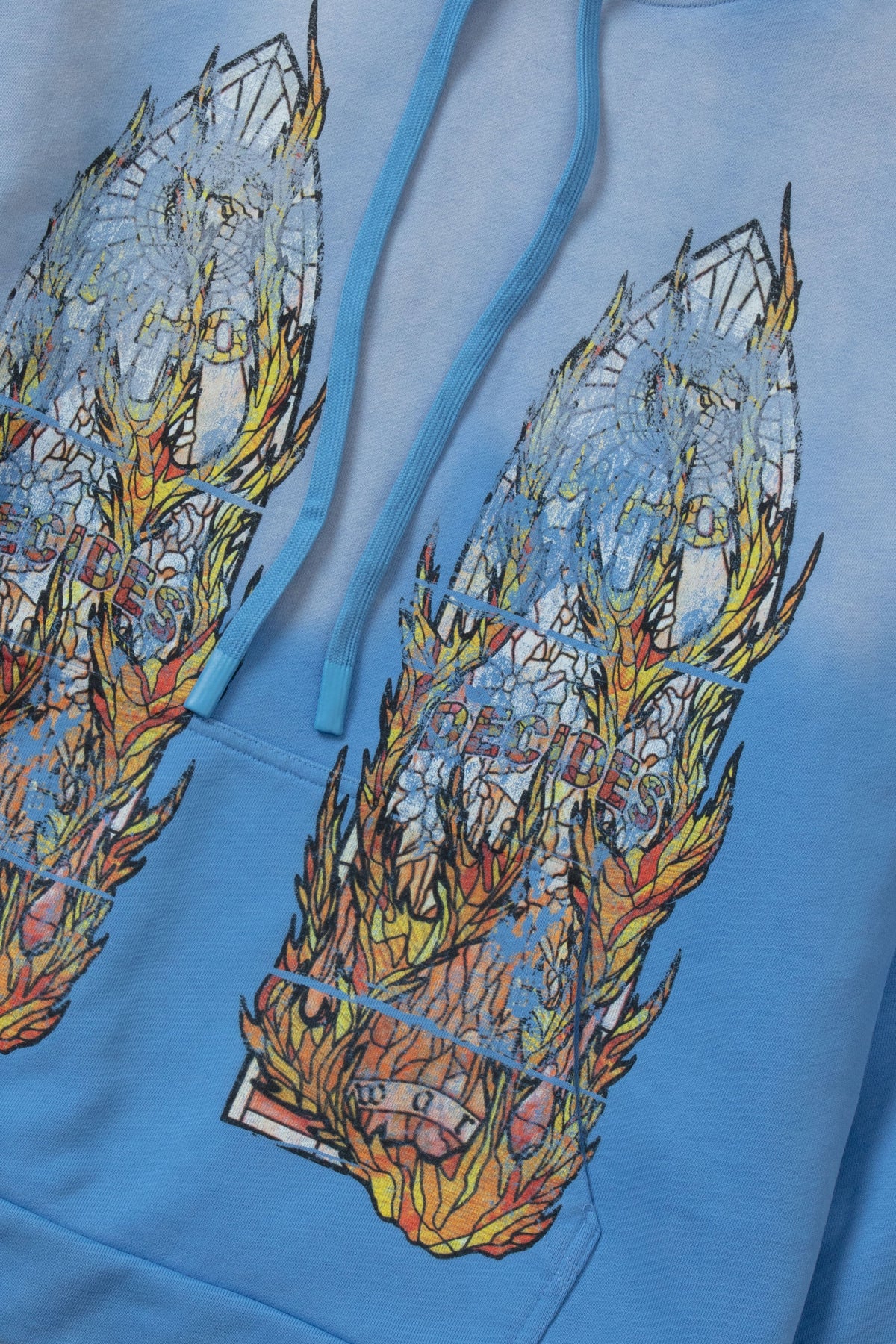 WHO DECIDES WAR FADED FLAME GLASS HOODED PULLOVER — vista 2
