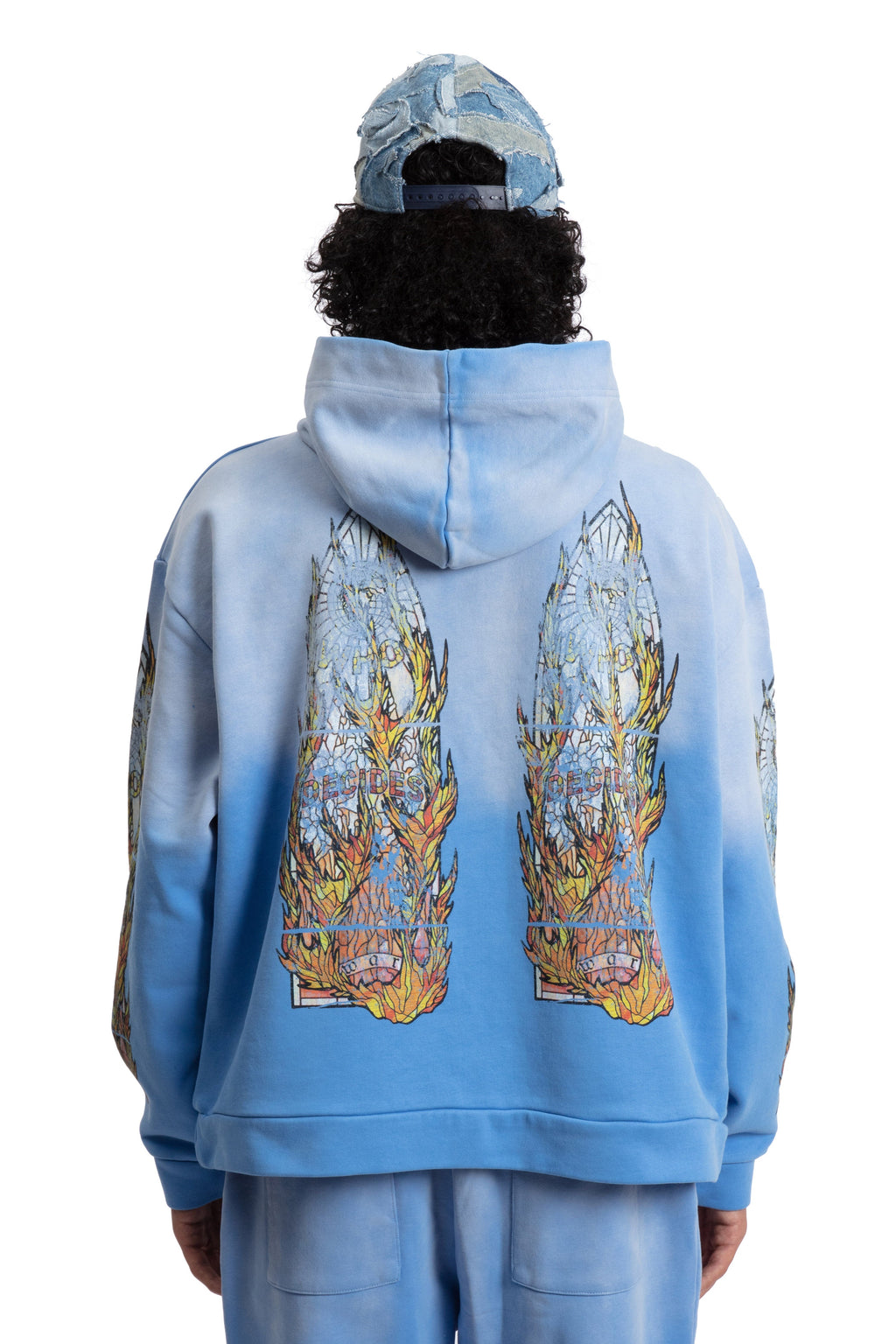 WHO DECIDES WAR FADED FLAME GLASS HOODED PULLOVER — vista 6