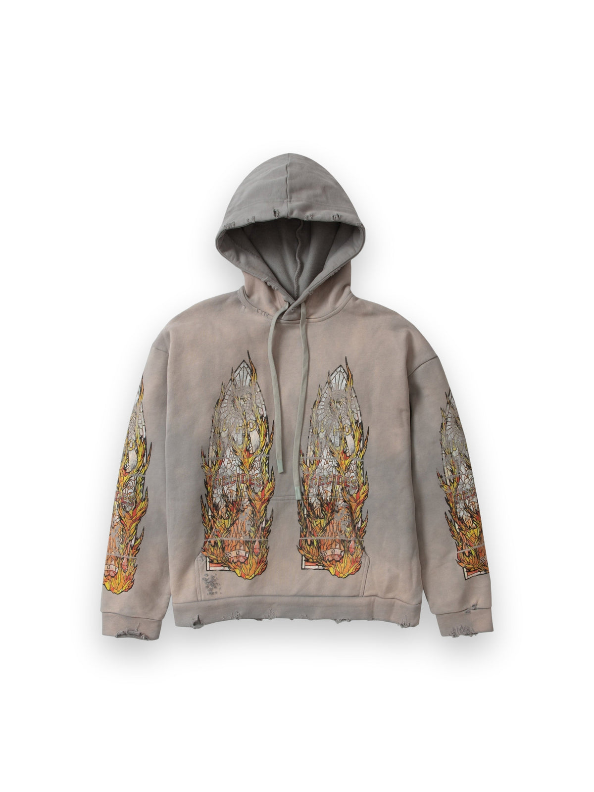 WHO DECIDES WAR FADED FLAME GLASS HOODED PULLOVER