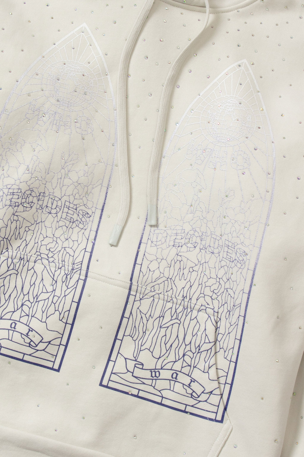 WHO DECIDES WAR RHINESTONE HOODED PULLOVER — vista 2