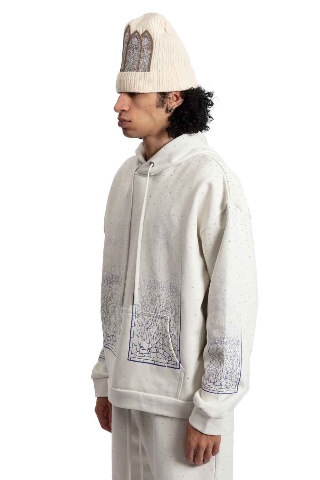 WHO DECIDES WAR RHINESTONE HOODED PULLOVER — vista 4