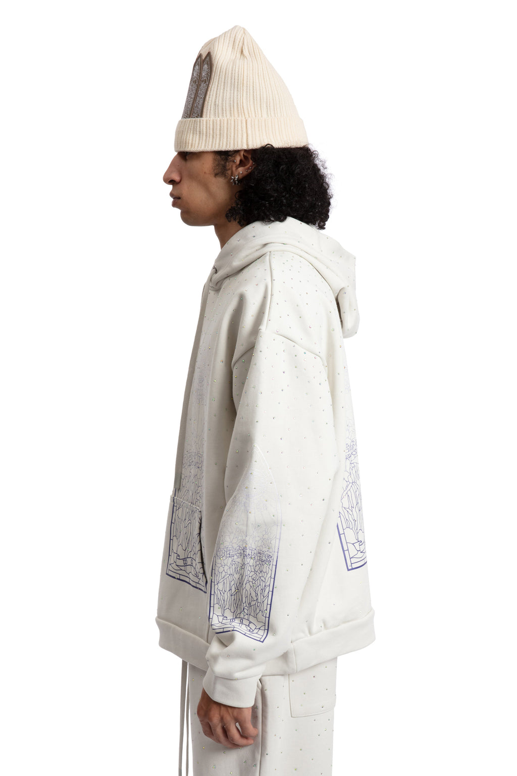 WHO DECIDES WAR RHINESTONE HOODED PULLOVER — vista 5