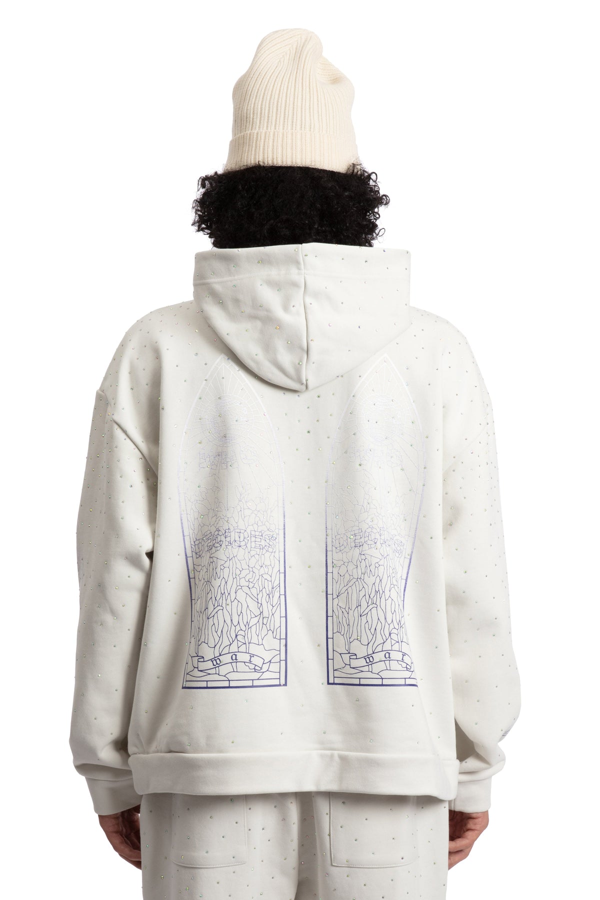 WHO DECIDES WAR RHINESTONE HOODED PULLOVER — vista 6