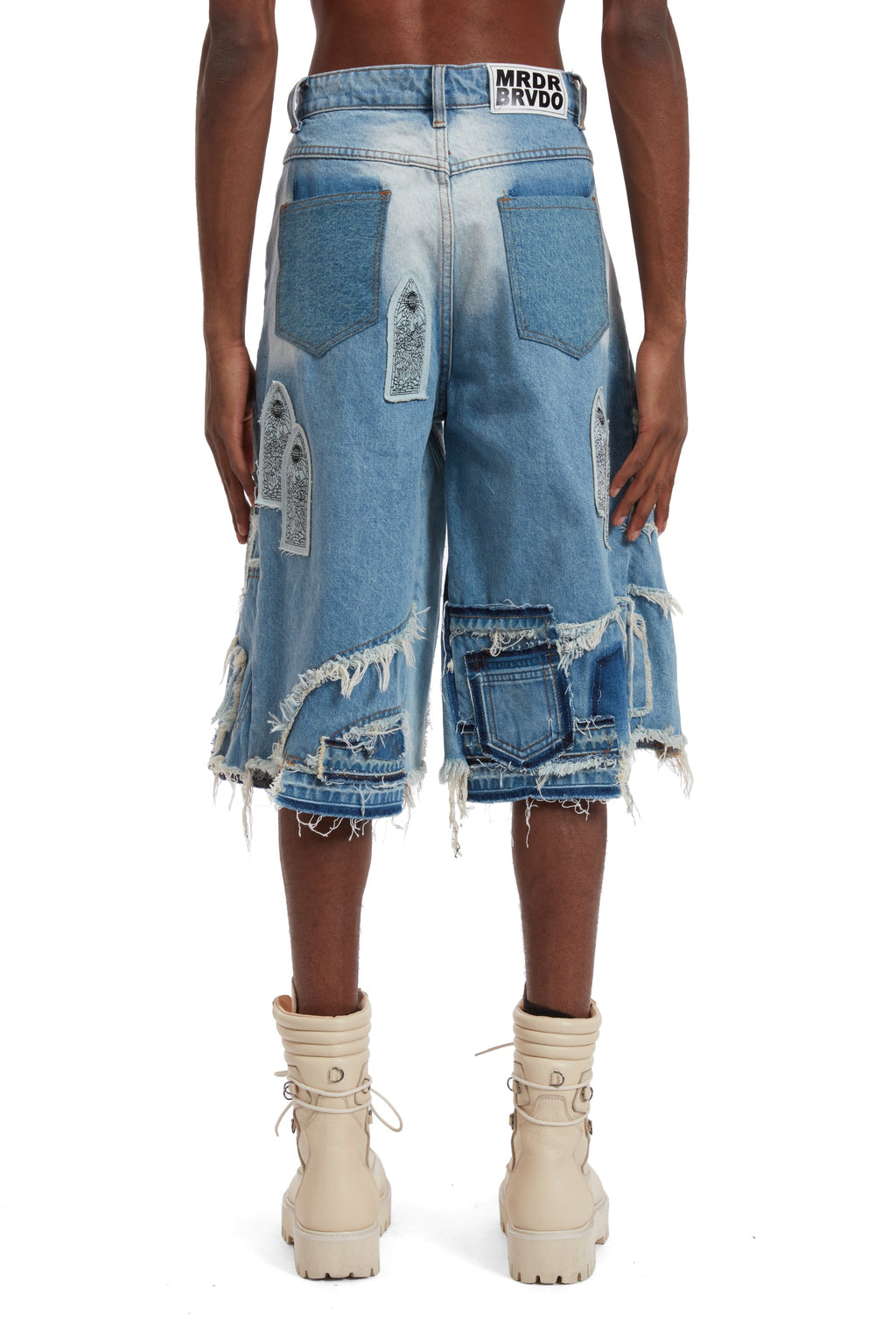 WHO DECIDES WAR PATCHED ARCH BLOWOUT DENIM SHORT — vista 6