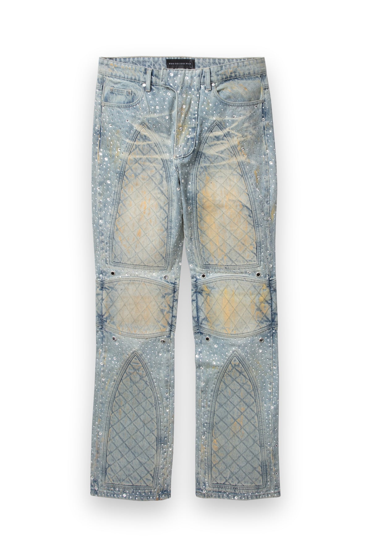 WHO DECIDES WAR STUDDED MOTO DENIM
