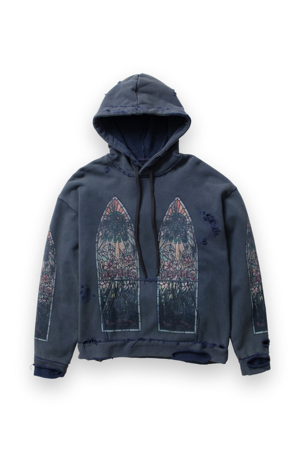 WHO DECIDES WAR FADED HOODED PULLOVER