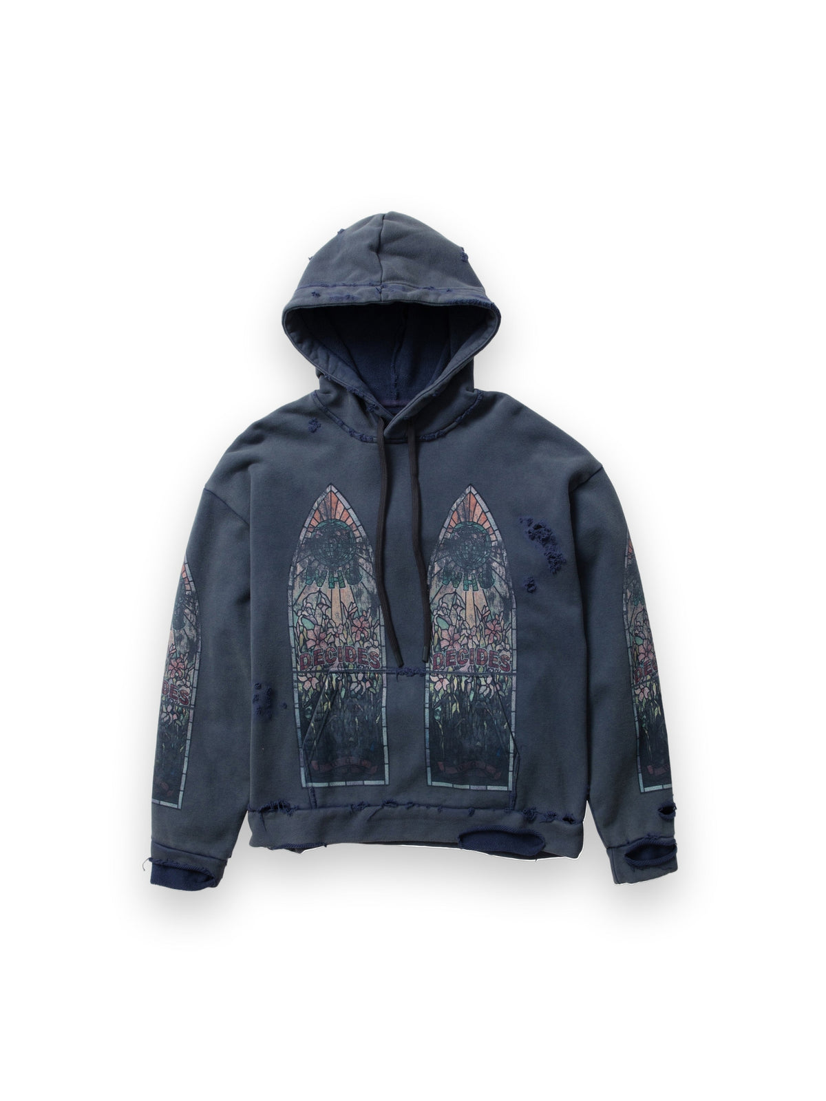 WHO DECIDES WAR FADED HOODED PULLOVER