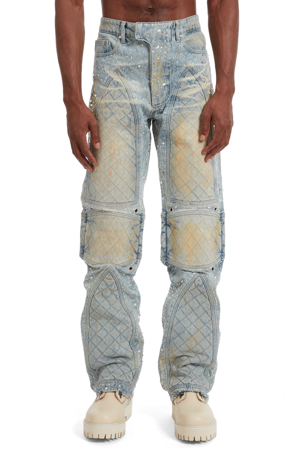 WHO DECIDES WAR STUDDED MOTO DENIM — vista 3