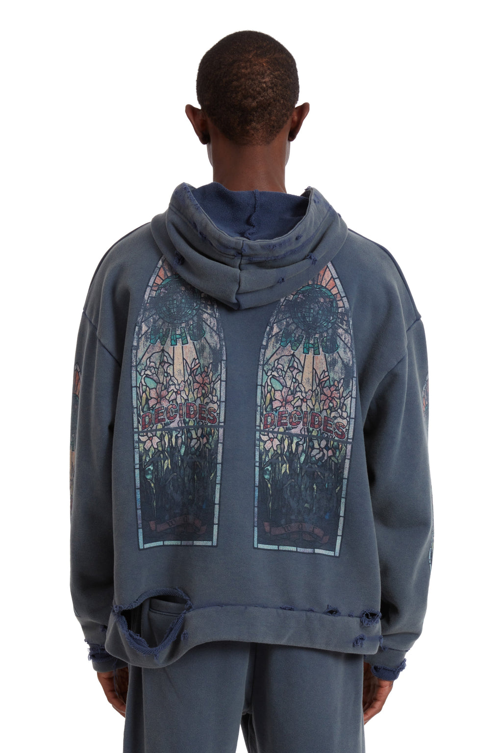 WHO DECIDES WAR FADED HOODED PULLOVER — vista 6