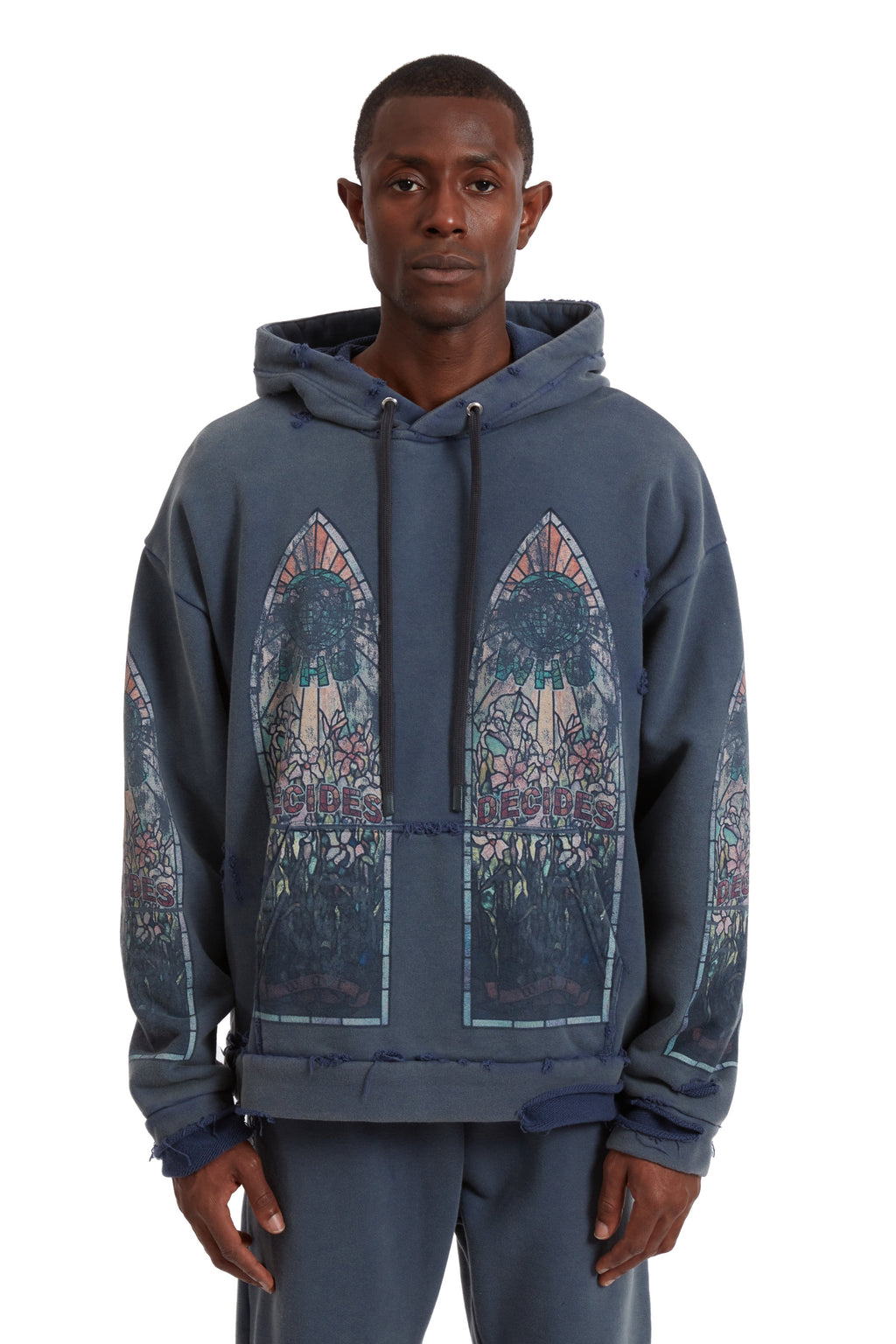 WHO DECIDES WAR FADED HOODED PULLOVER — vista 3