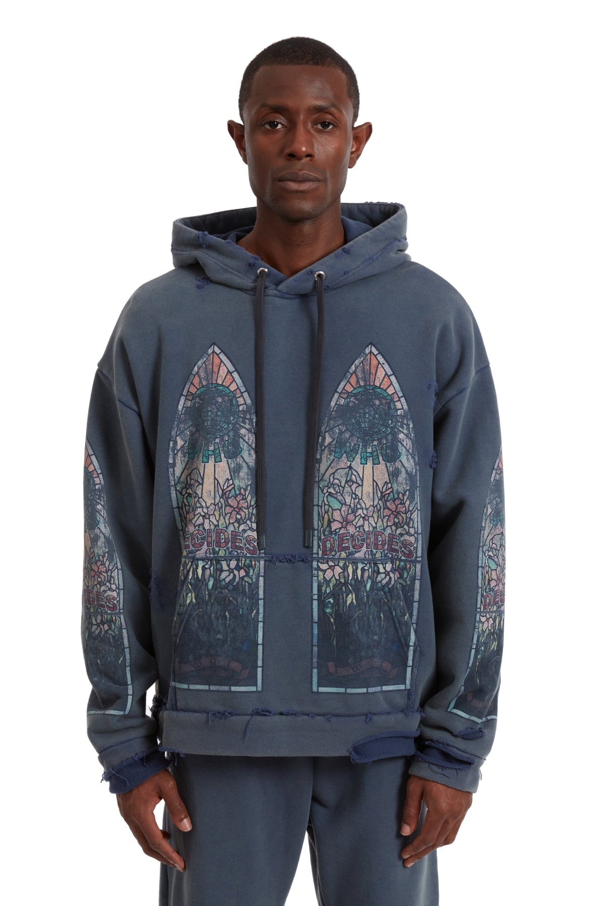 WHO DECIDES WAR FADED HOODED PULLOVER — vista 3