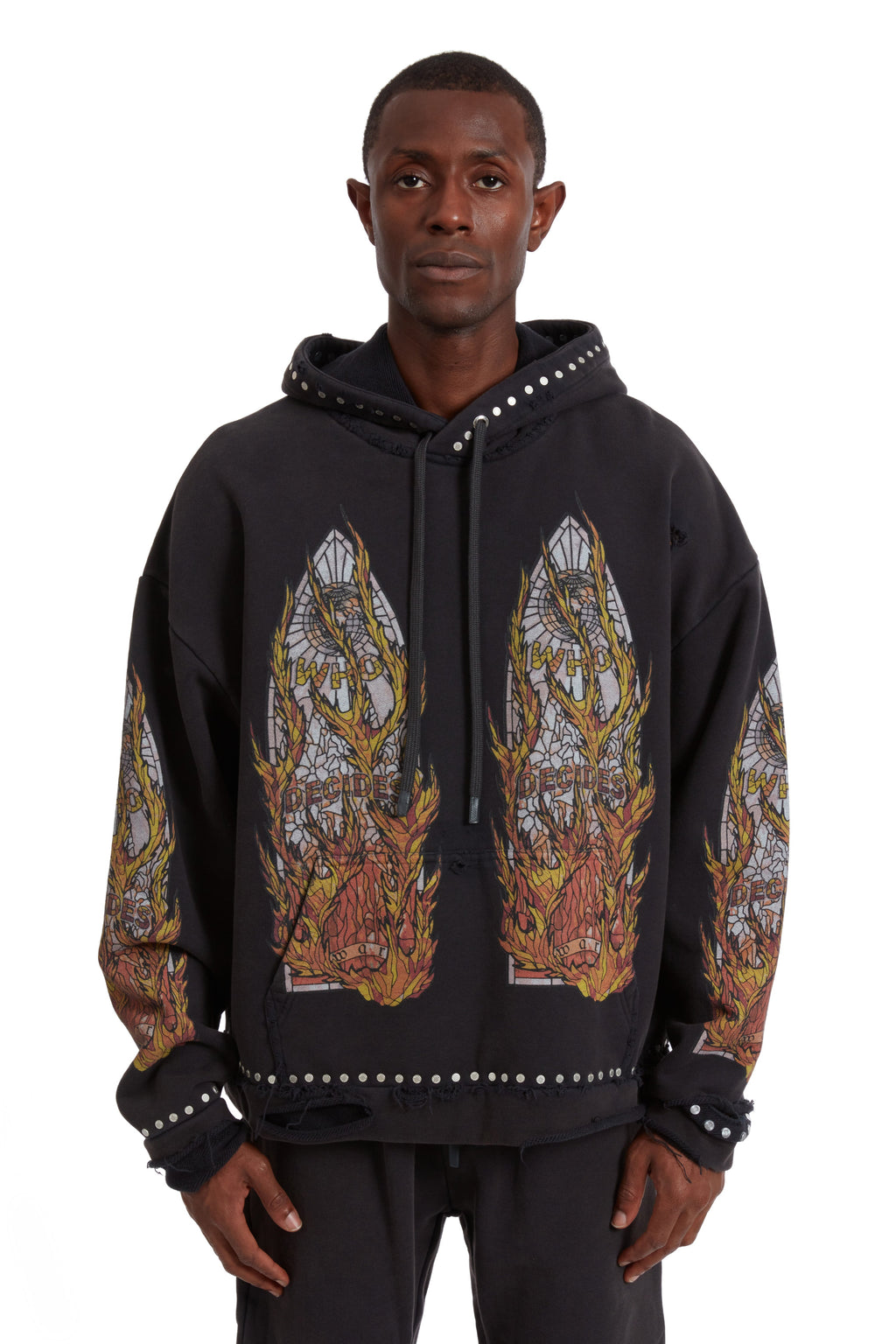 WHO DECIDES WAR HARDWARE HOODED PULLOVER — vista 3