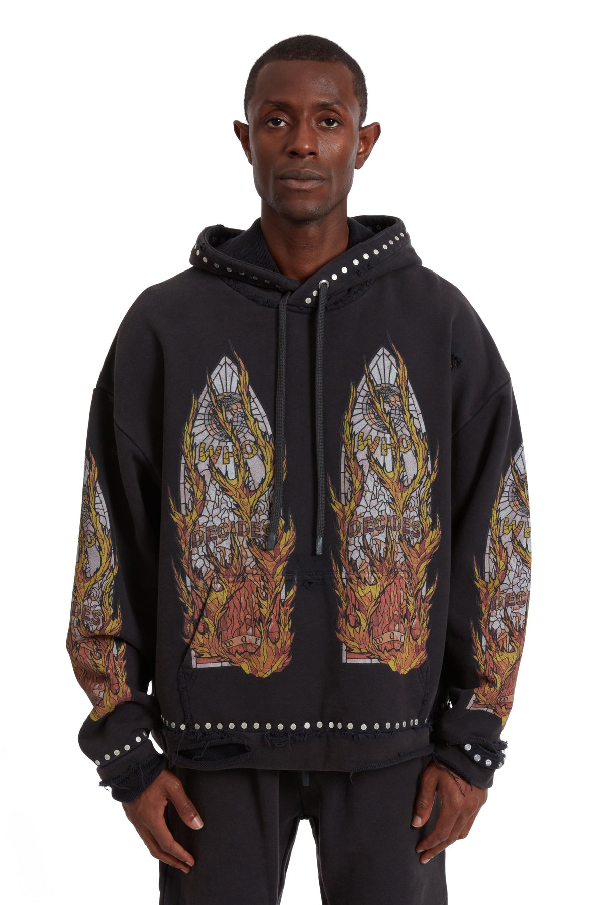 WHO DECIDES WAR HARDWARE HOODED PULLOVER — vista 3