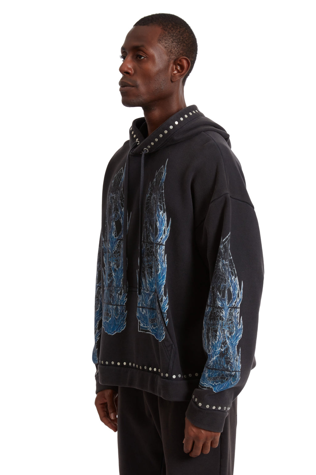 WHO DECIDES WAR FLAME GLASS HOODED PULLOVER — vista 4