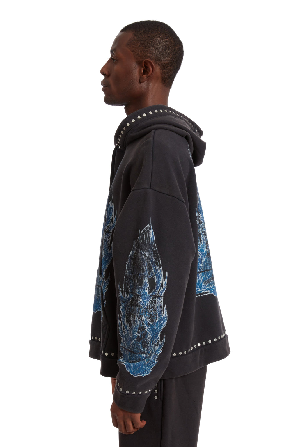 WHO DECIDES WAR FLAME GLASS HOODED PULLOVER — vista 5