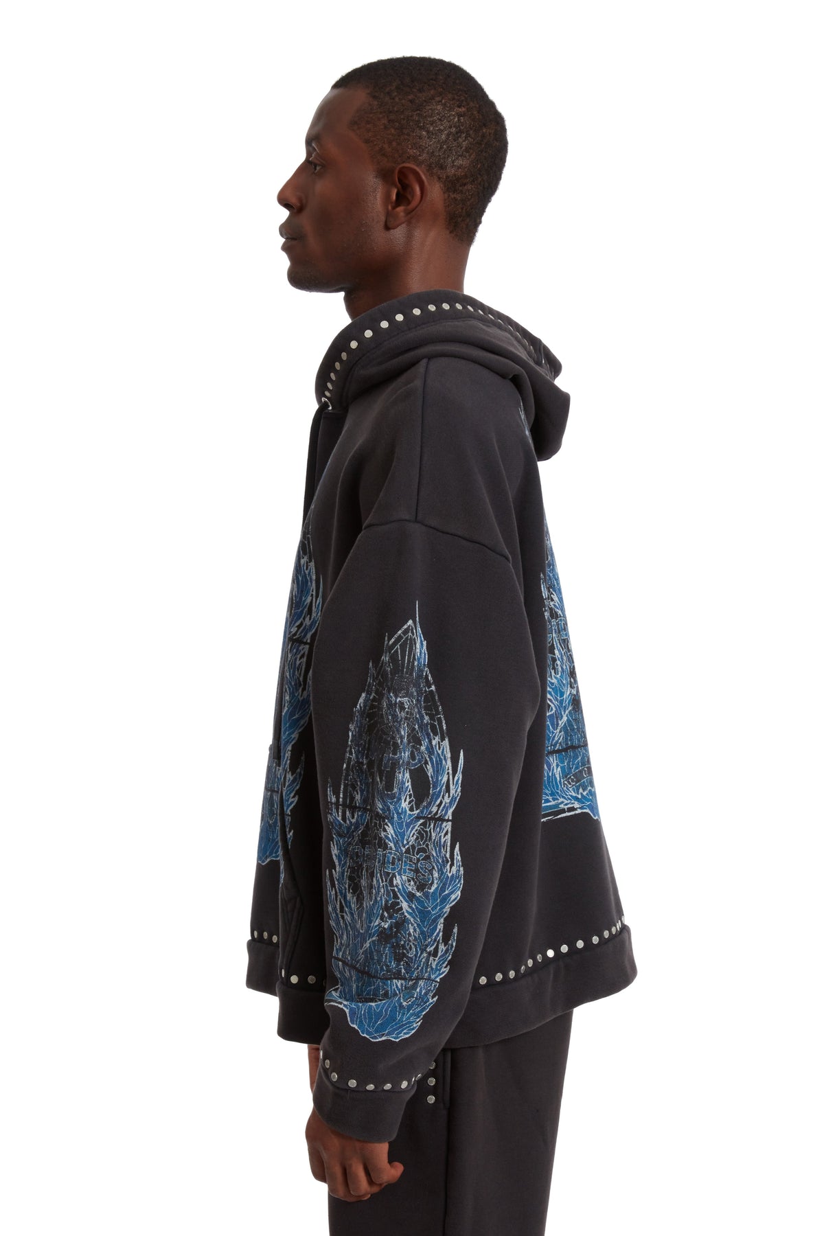 WHO DECIDES WAR FLAME GLASS HOODED PULLOVER — vista 5
