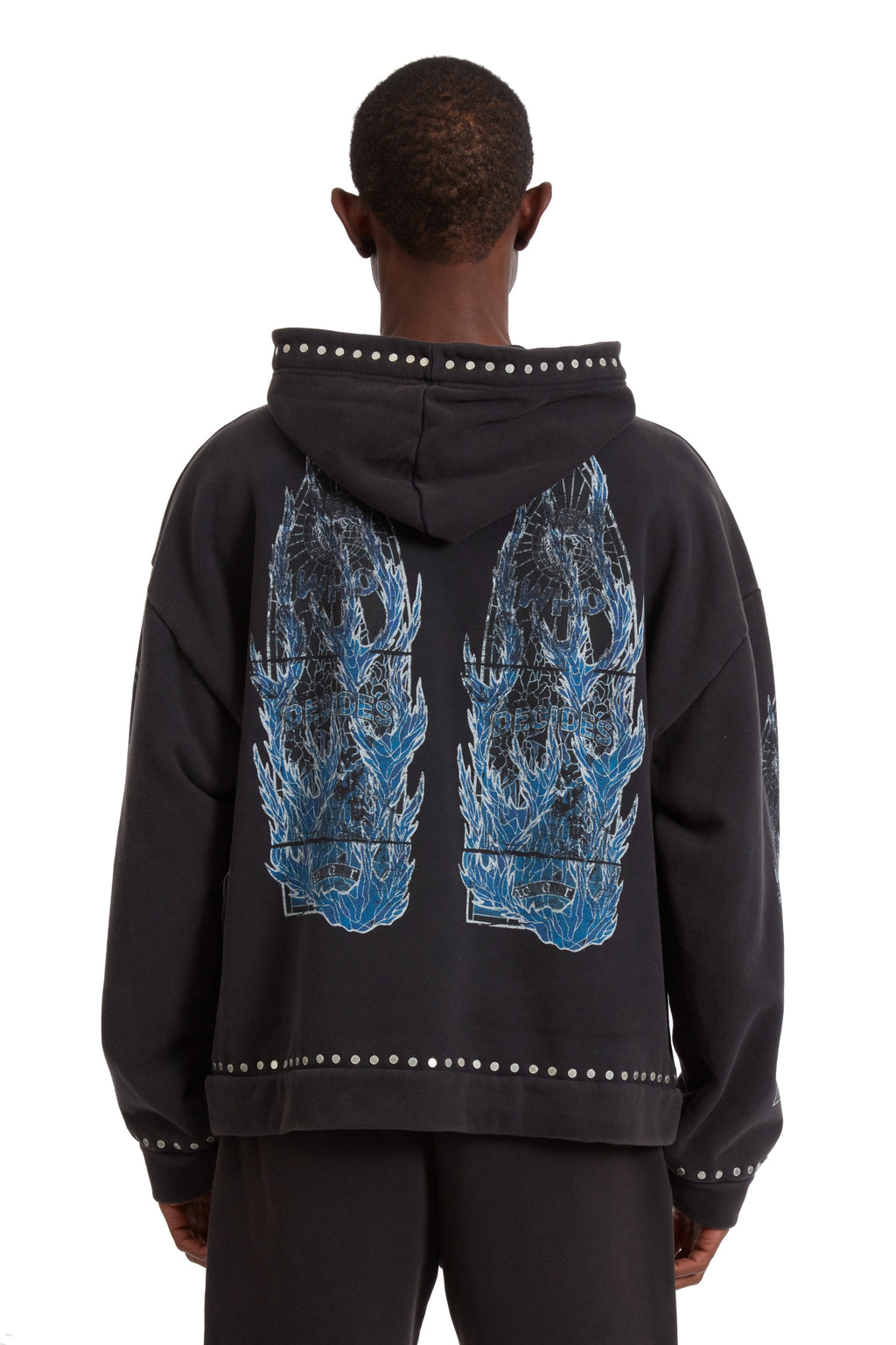 WHO DECIDES WAR FLAME GLASS HOODED PULLOVER — vista 6
