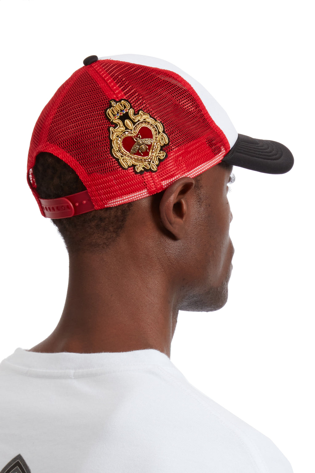 WHO DECIDES WAR BAROQUE TRUCKER HAT CRIMSON — vista 7