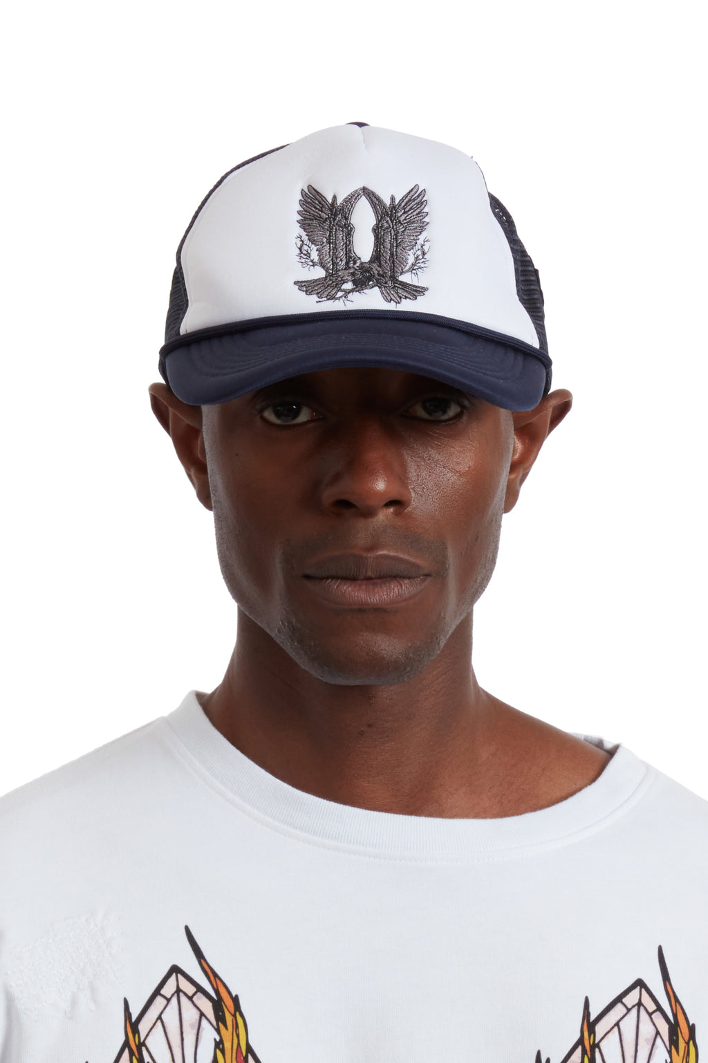 WHO DECIDES WAR BAROQUE TRUCKER HAT INDIGO — vista 4