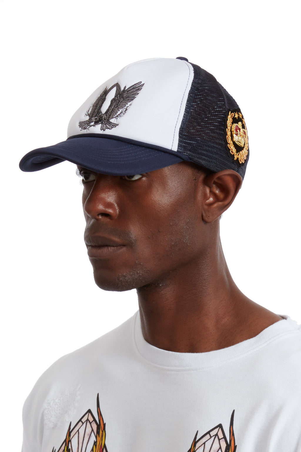 WHO DECIDES WAR BAROQUE TRUCKER HAT INDIGO — vista 5