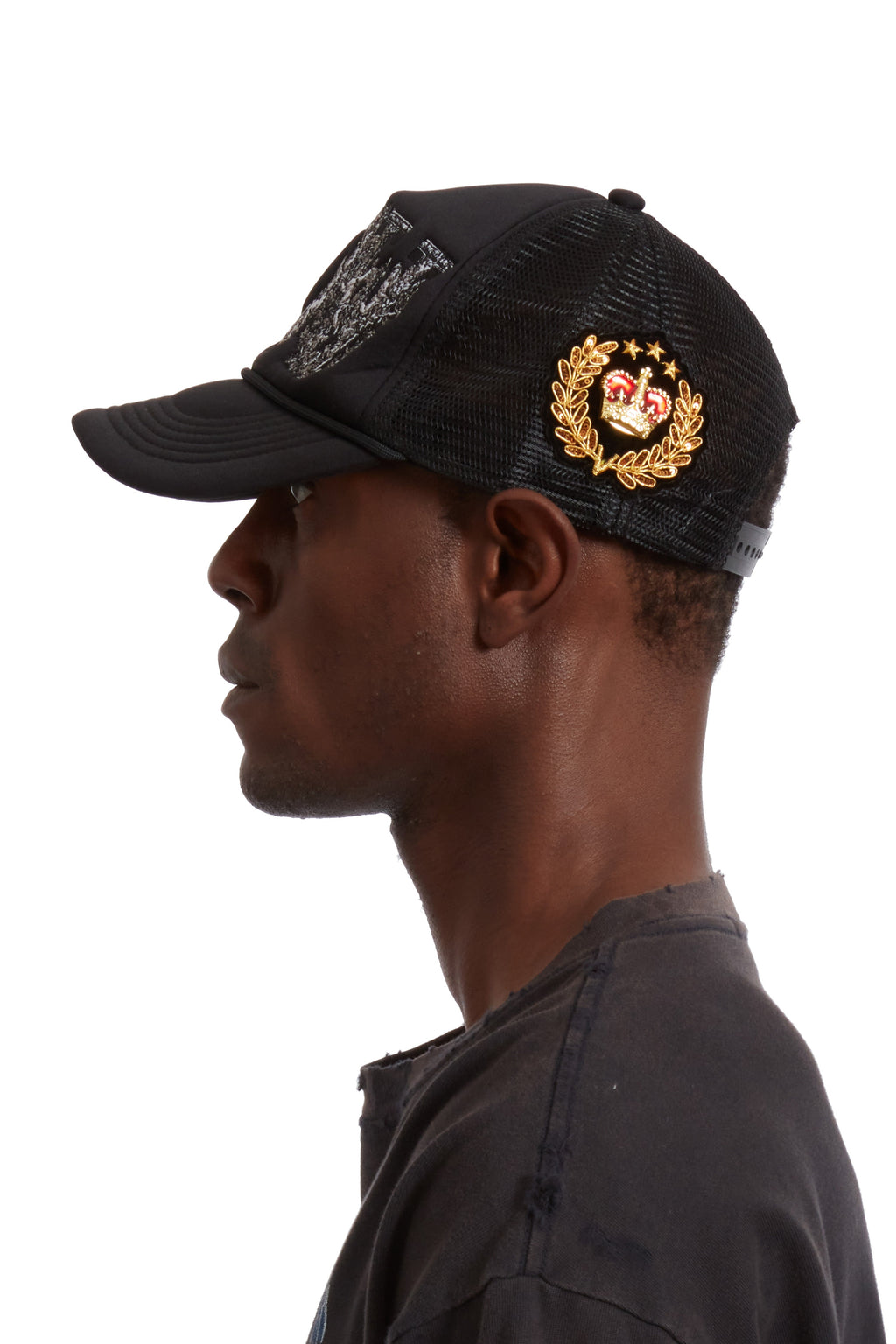 WHO DECIDES WAR BAROQUE TRUCKER HAT COAL — vista 6