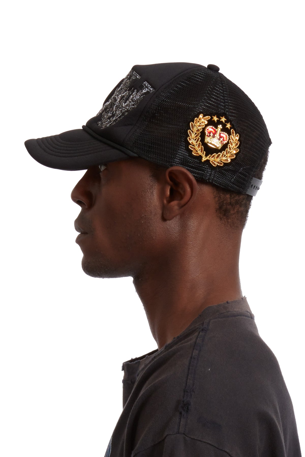 WHO DECIDES WAR BAROQUE TRUCKER HAT COAL — vista 6
