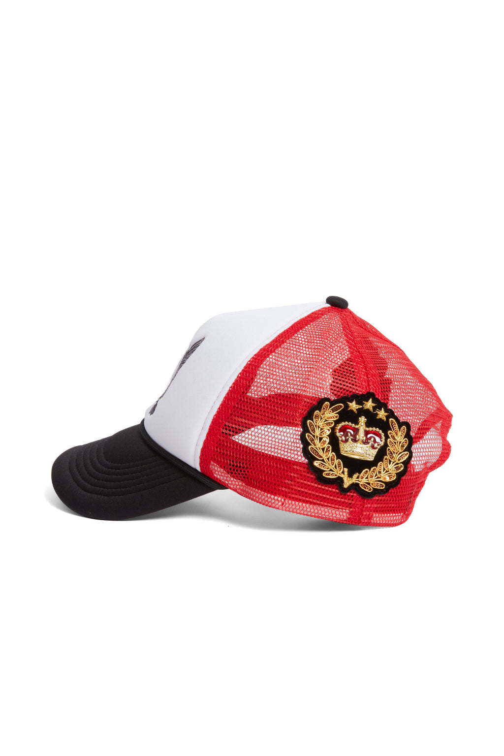 WHO DECIDES WAR BAROQUE TRUCKER HAT CRIMSON — vista 2