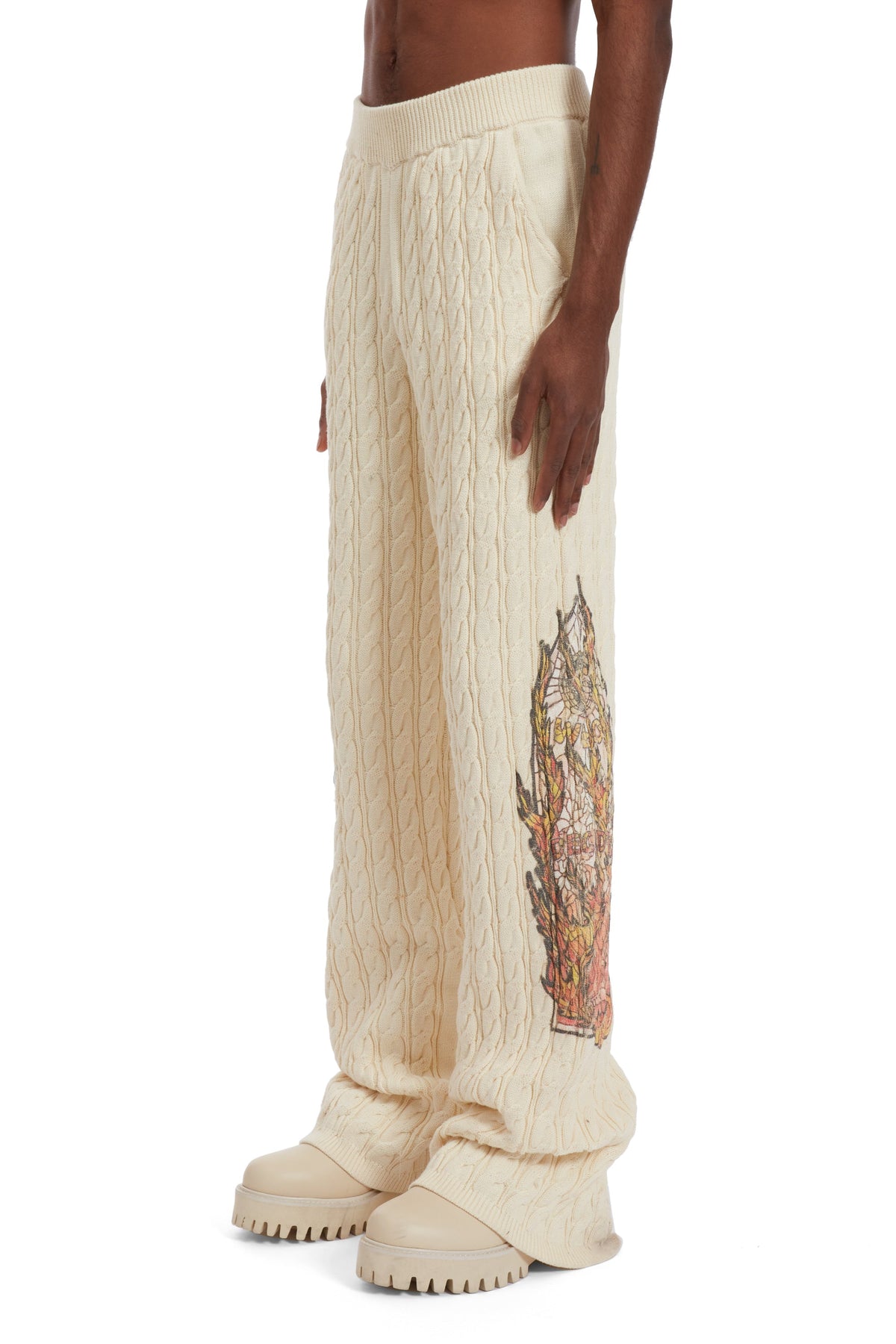 WHO DECIDES WAR FLAME GLASS CABLE KNIT LOUNGE PANTS — vista 4