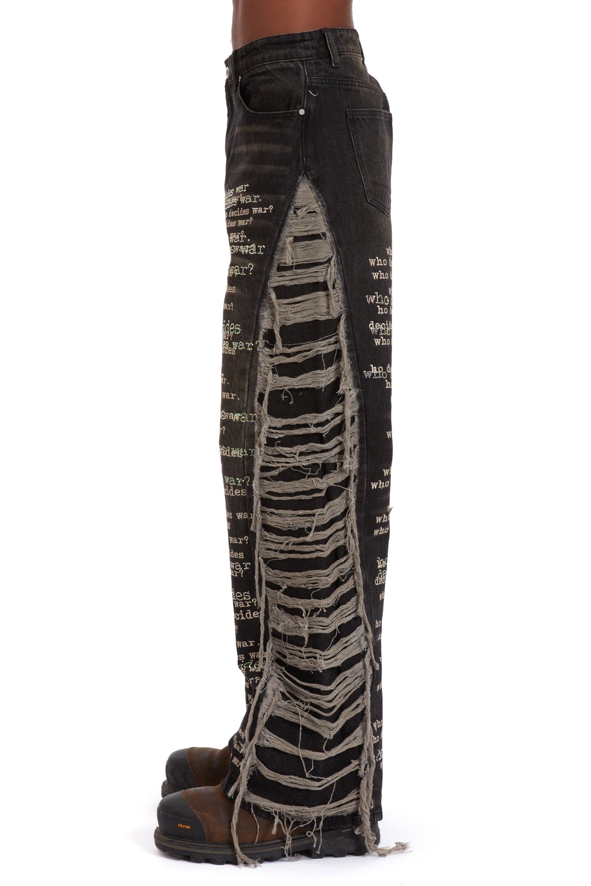 WHO DECIDES WAR ULTRA FLARE SCRIPTURE DENIM — vista 5