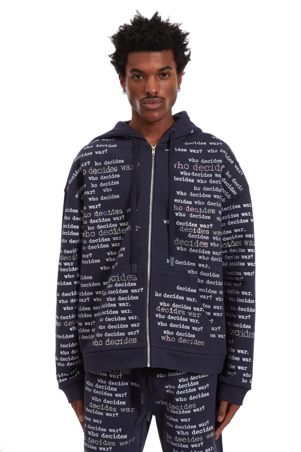 WHO DECIDES WAR WDW SCRIPTURE ZIPPER HOODIE — vista 3