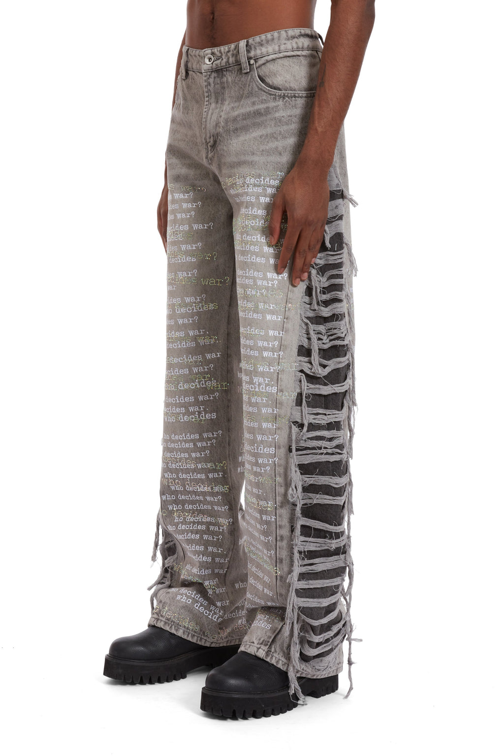 WHO DECIDES WAR ULTRA FLARE SCRIPTURE DENIM — vista 4