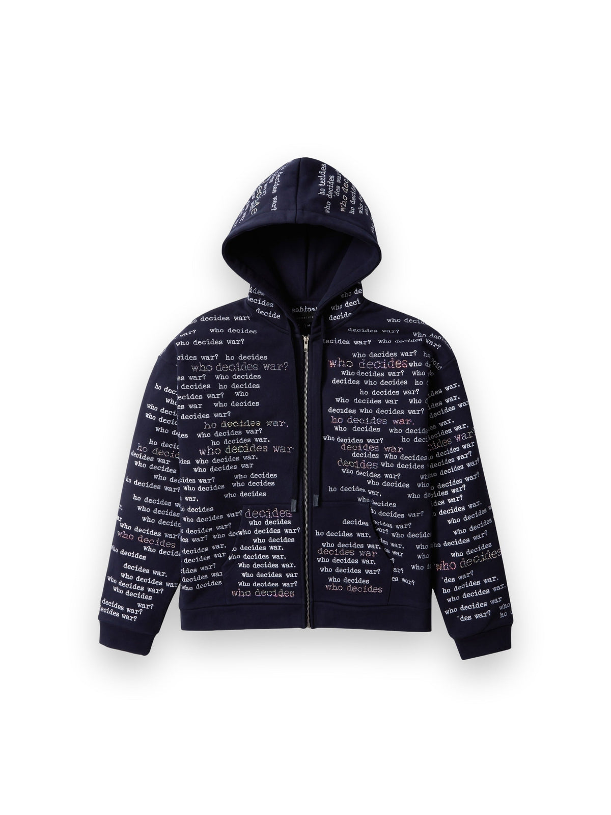 WHO DECIDES WAR WDW SCRIPTURE ZIPPER HOODIE