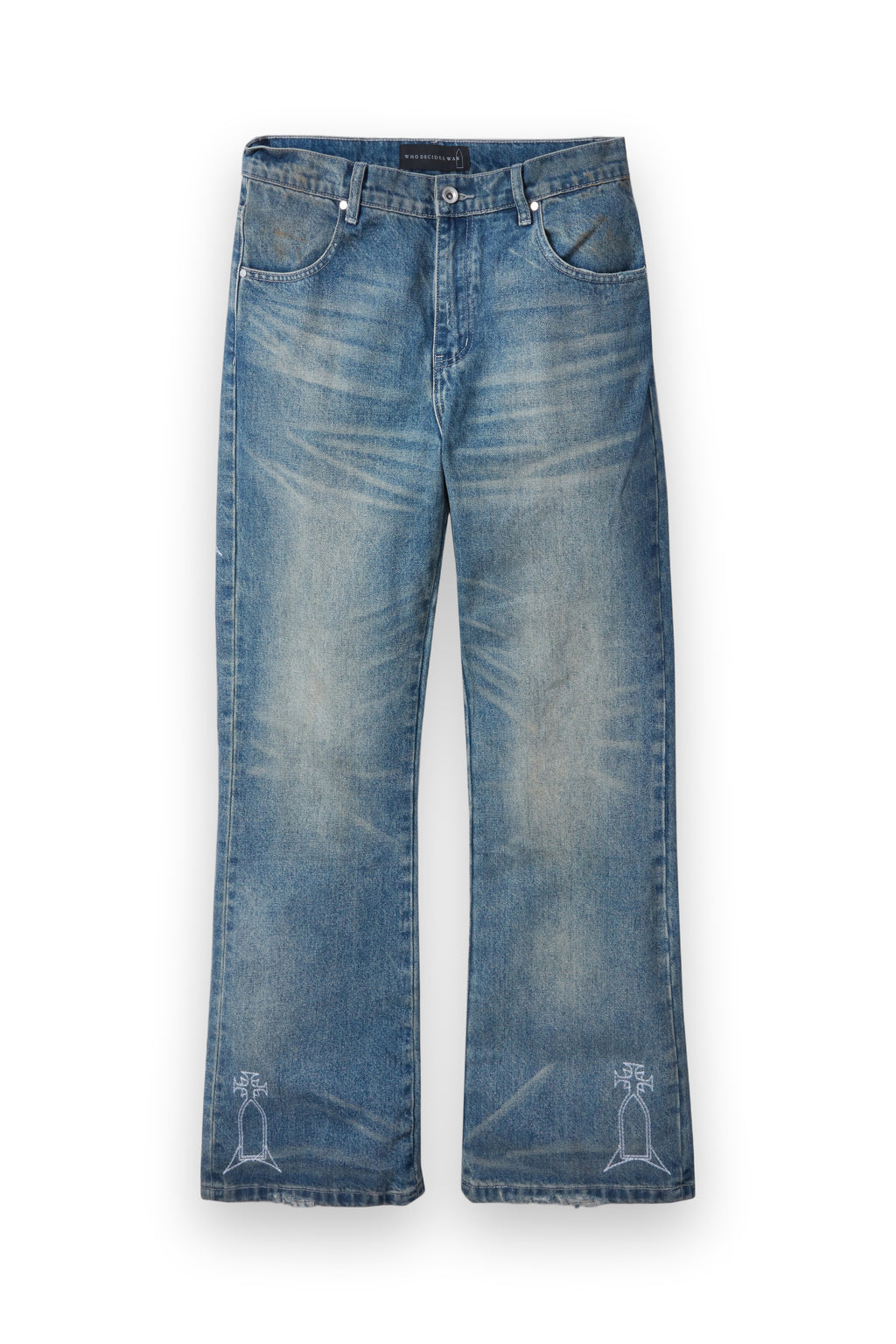 WHO DECIDES WAR DEMI FLARE FIT MEDIAN WASH WITH EMBROIDERY