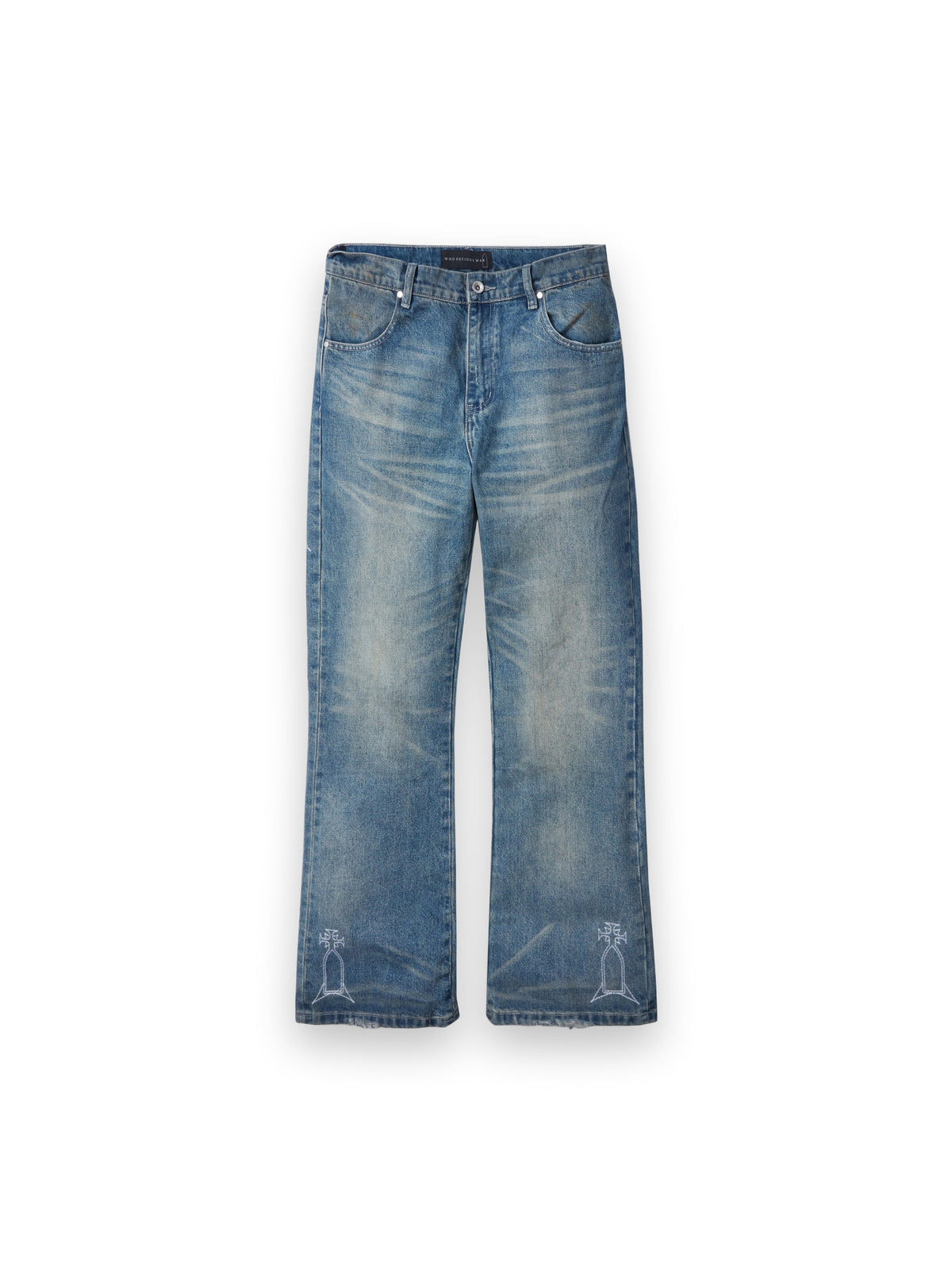 WHO DECIDES WAR DEMI FLARE FIT MEDIAN WASH WITH EMBROIDERY