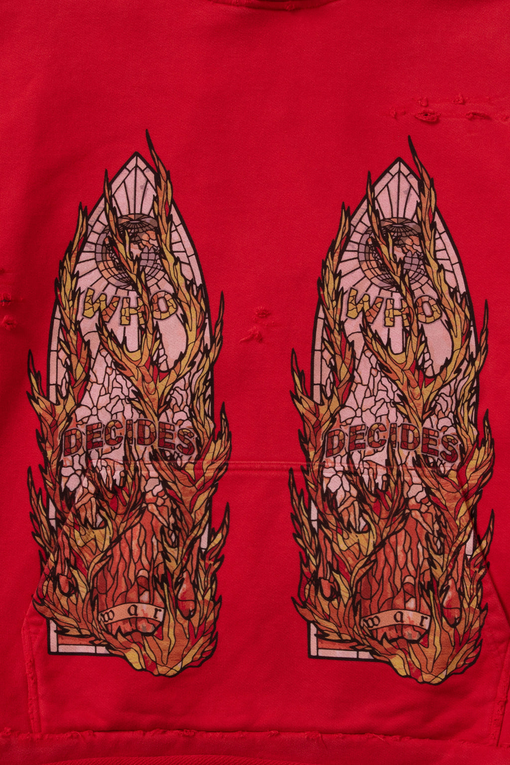 WHO DECIDES WAR FLAME GLASS HOODED PULLOVER — vista 2