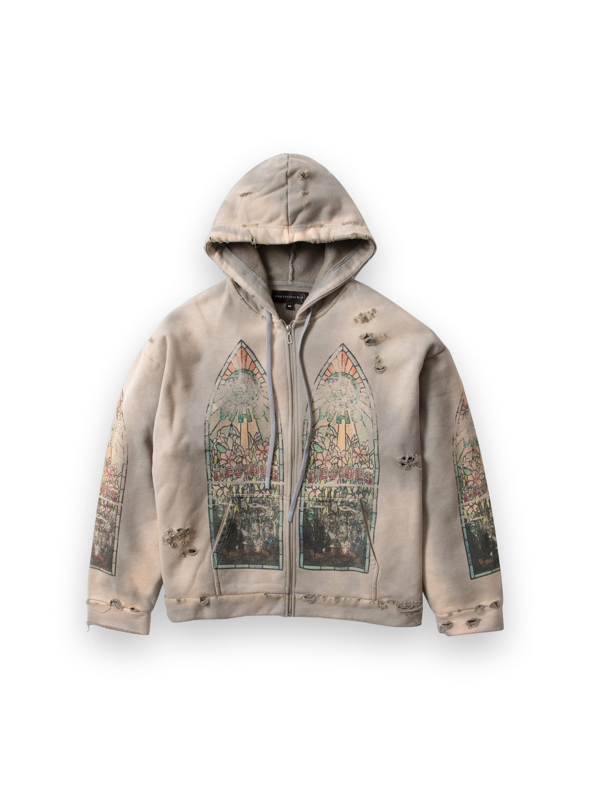 WHO DECIDES WAR FADED ZIP UP
