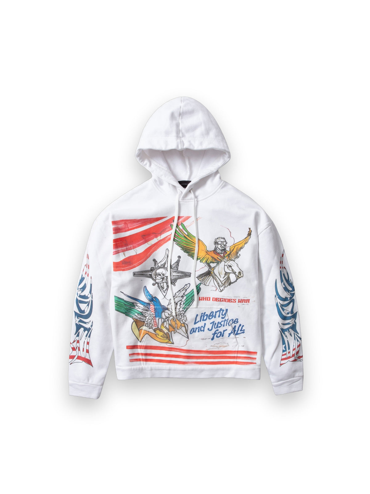 WHO DECIDES WAR LIBERTY HOODED PULLOVER