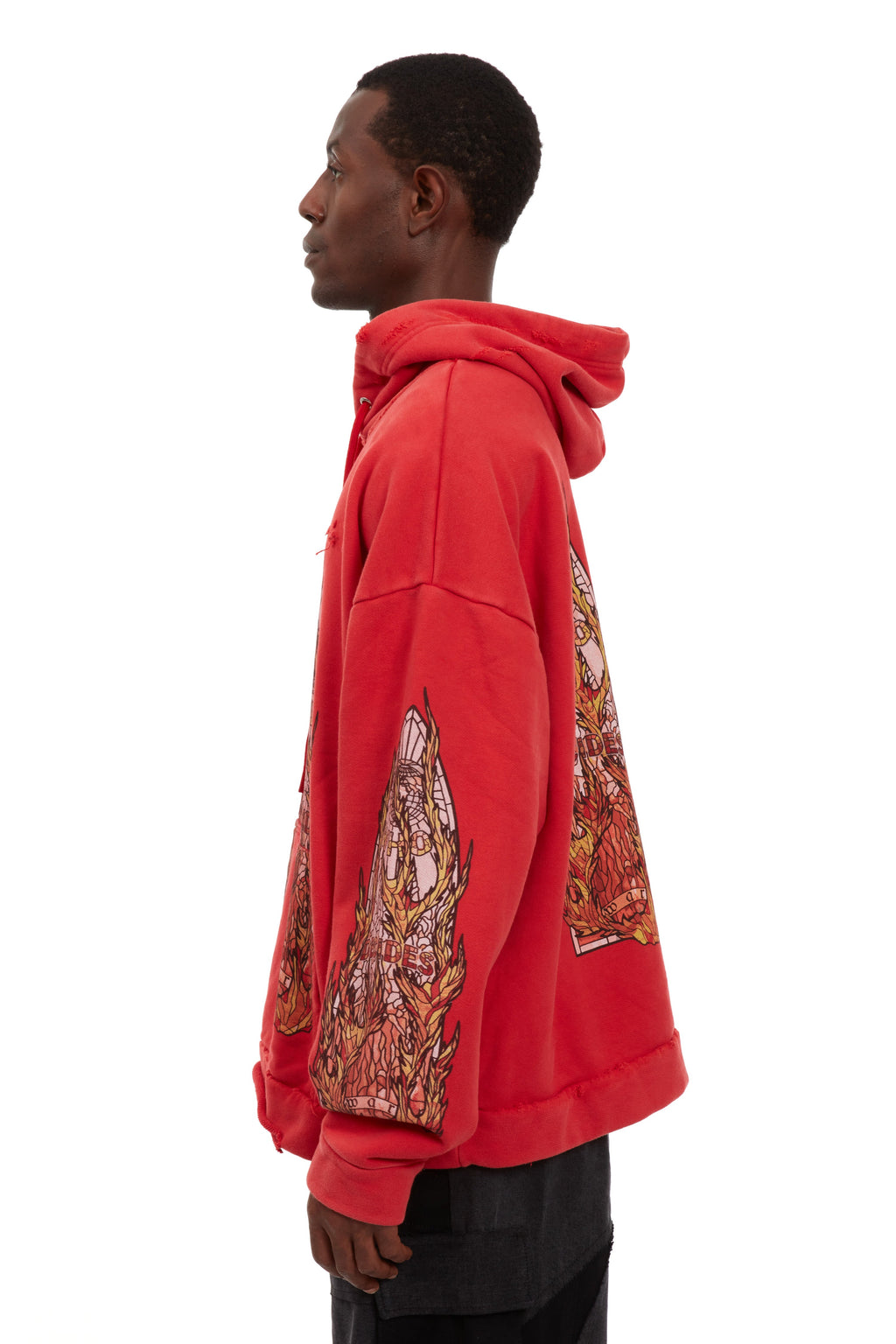WHO DECIDES WAR FLAME GLASS HOODED PULLOVER — vista 5