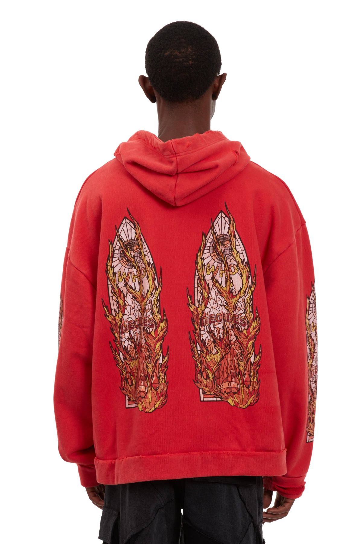 WHO DECIDES WAR FLAME GLASS HOODED PULLOVER — vista 6