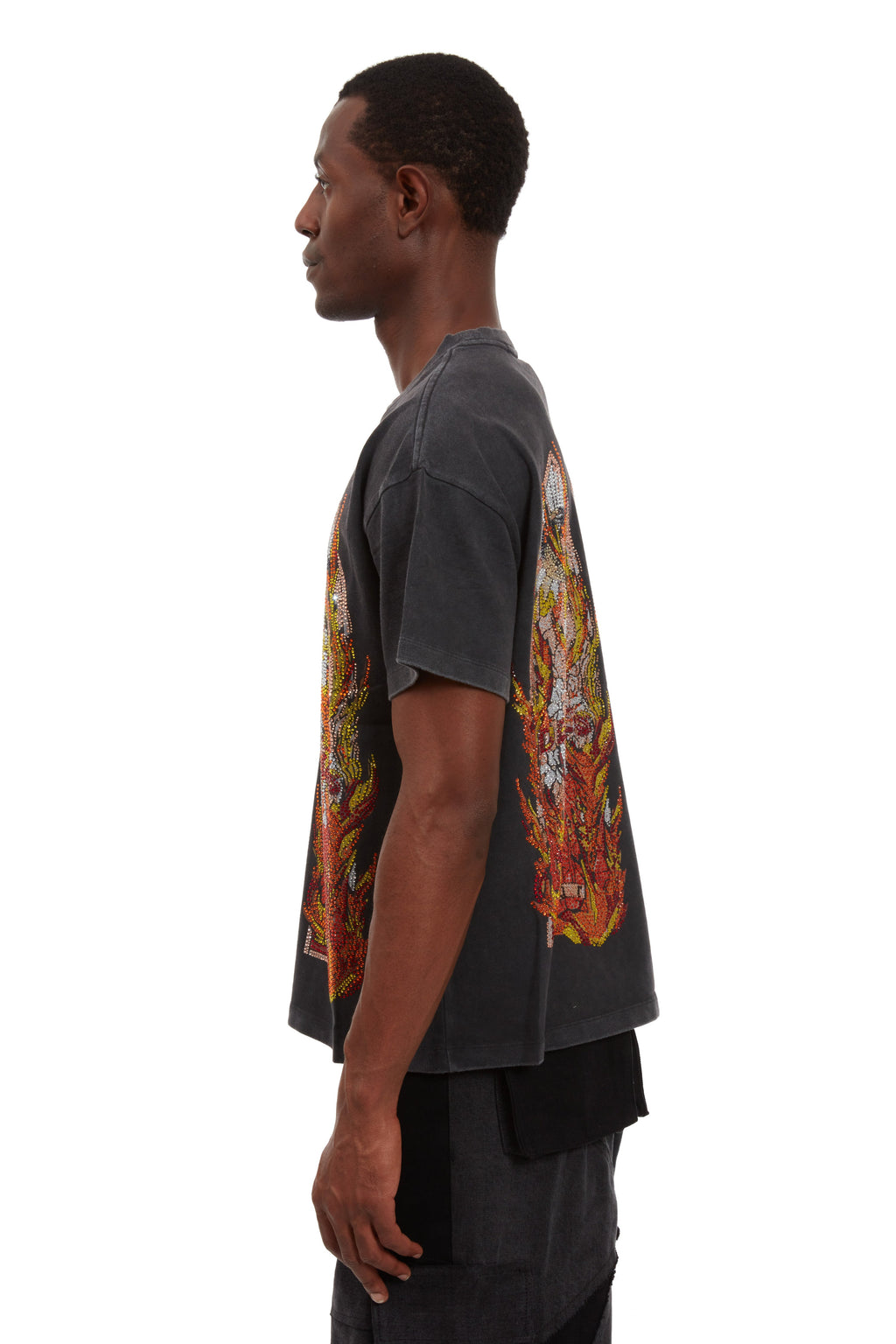 WHO DECIDES WAR RHINESTONE FLAME GLASS JERSEY — vista 5