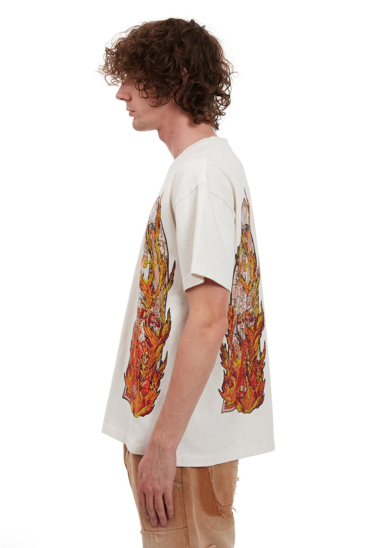 WHO DECIDES WAR RHINESTONE FLAME GLASS JERSEY — vista 5