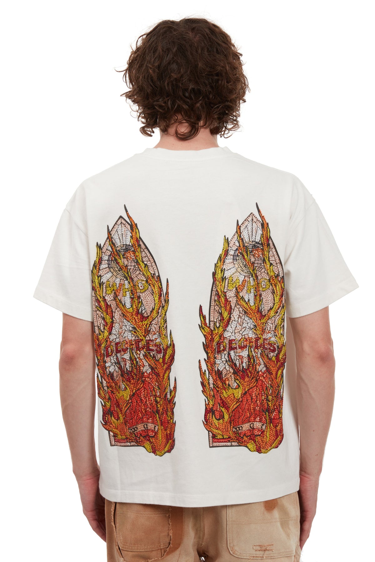 WHO DECIDES WAR RHINESTONE FLAME GLASS JERSEY — vista 6