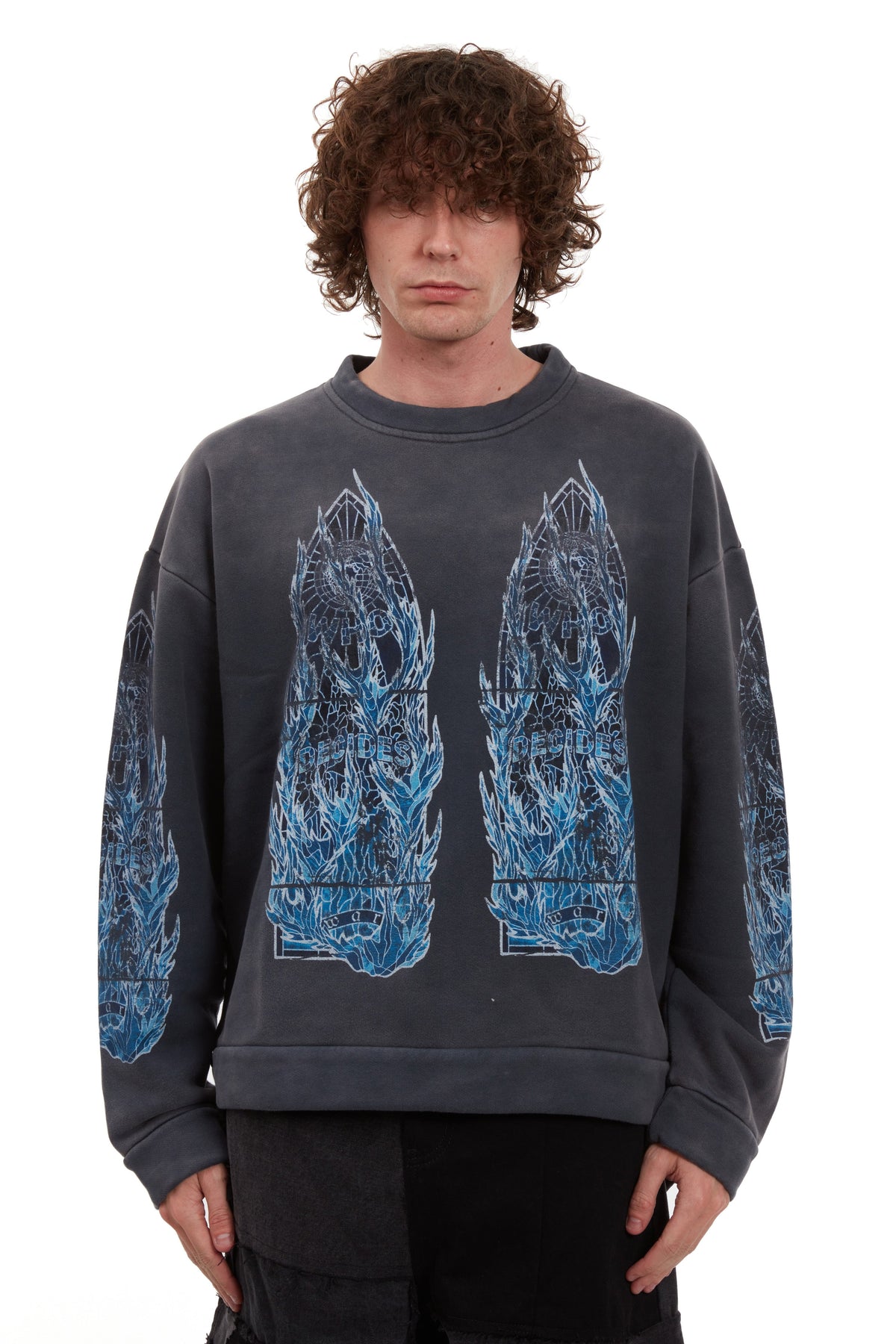 WHO DECIDES WAR FLAME GLASS PULLOVER — vista 3