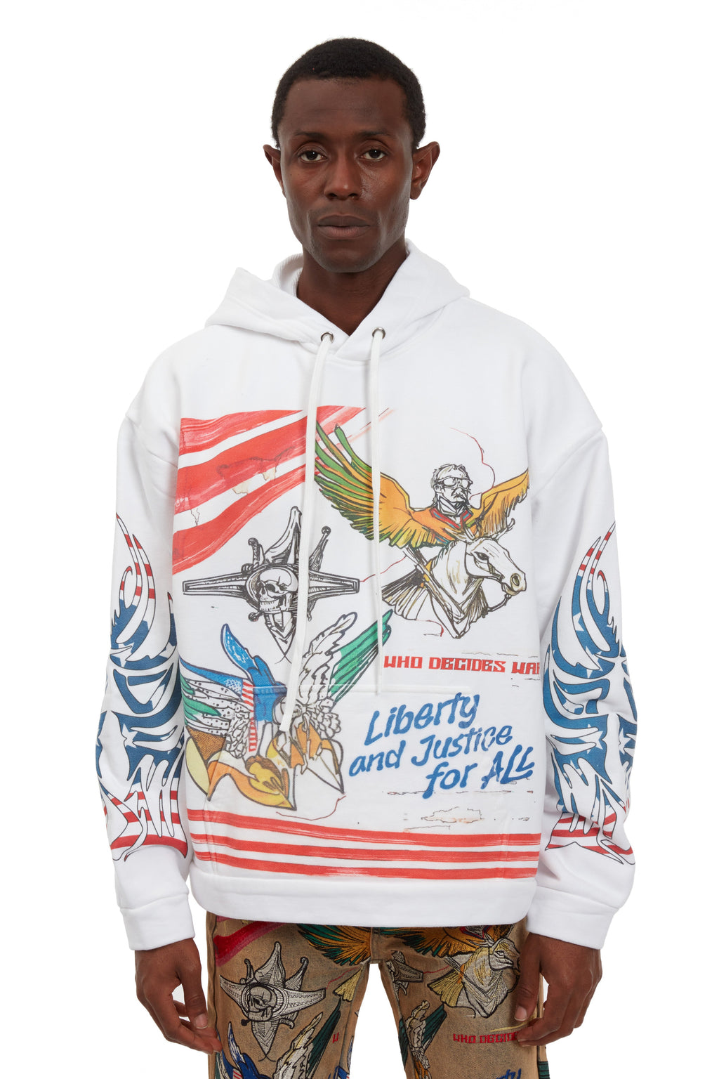 WHO DECIDES WAR LIBERTY HOODED PULLOVER — vista 3