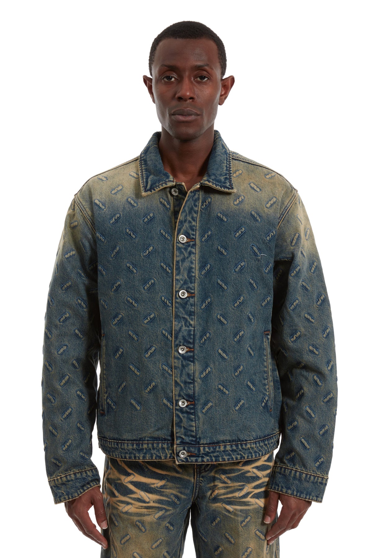 WHO DECIDES WAR THREAD PLATE TRUCKER DENIM TAN — vista 3